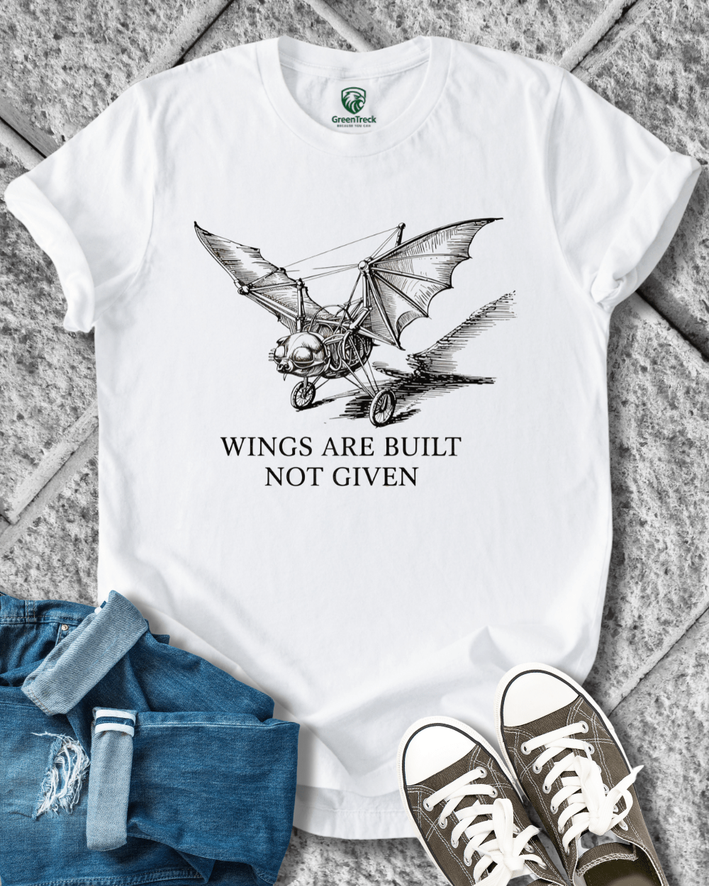 Wings Are Built-Hand Drawn Tee