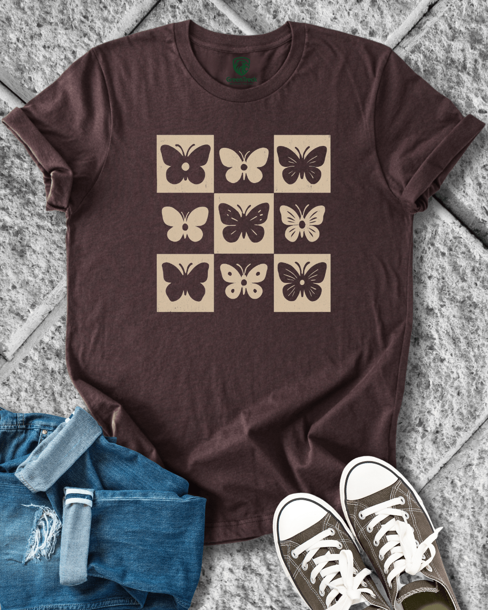 Checkered Butterflies Tee
