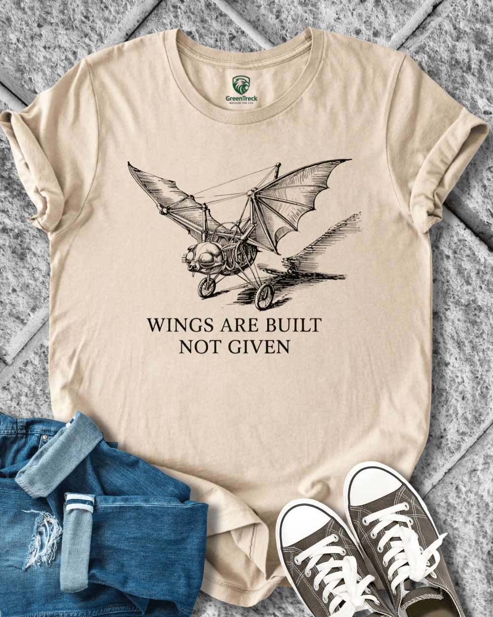 Wings Are Built-Hand Drawn Tee