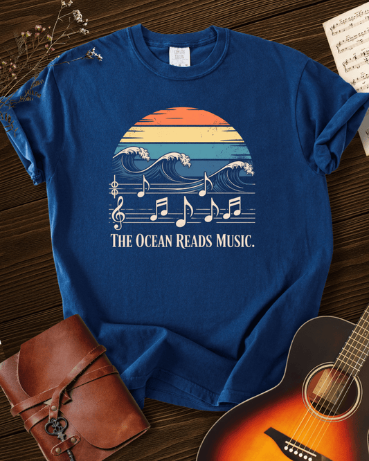 The Ocean Reads Music T-Shirt Comfort Colors