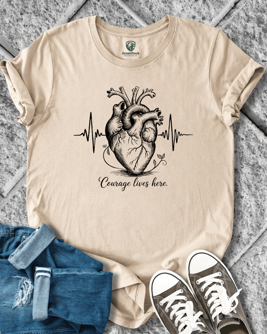Courage Lives Here-Hand Drawn Tee