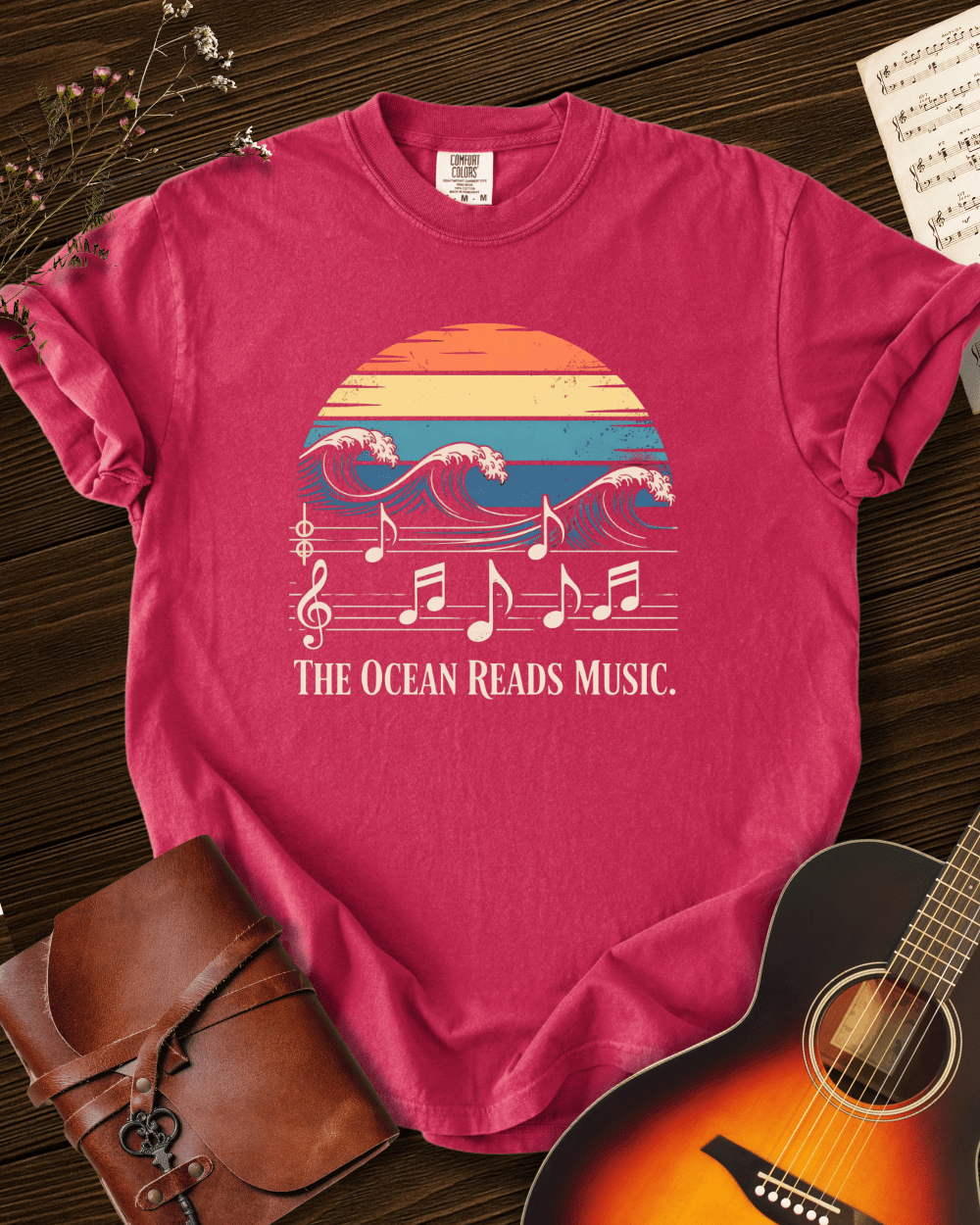 The Ocean Reads Music T-Shirt Comfort Colors